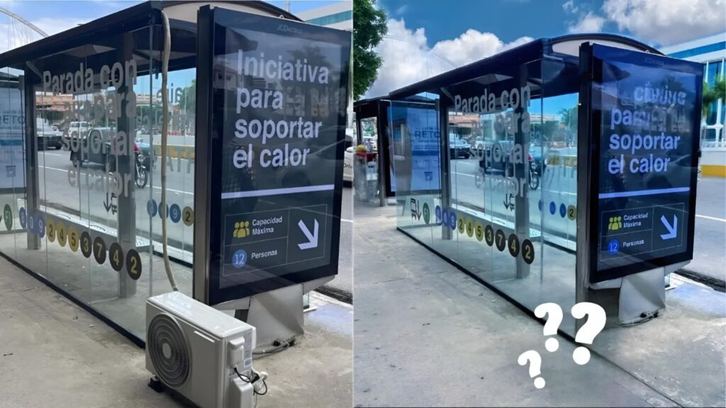 El compresor en parada de autobuses en Santo Domingo