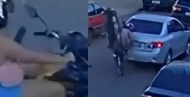 Mujer se estrelló contra un carro